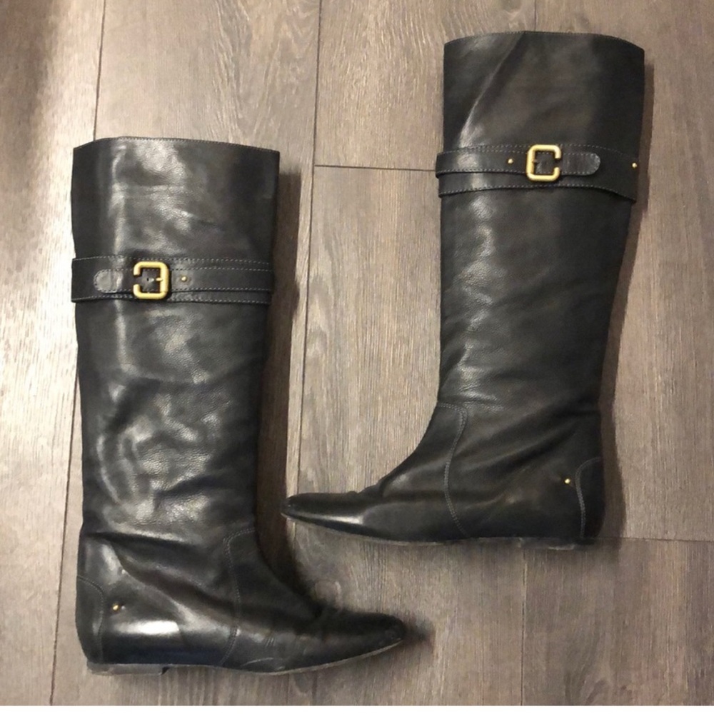 Chloe Black Tall Boots with Buckle, size 39